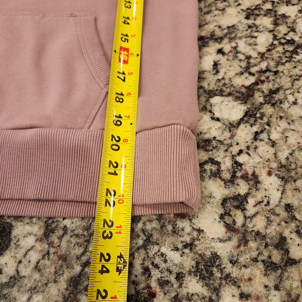 SUPERDRY Womens Graphic Hoodie Jumper UK 12 US 8 Medium Plum Cotton Heavyweight - Picture 3 of 4